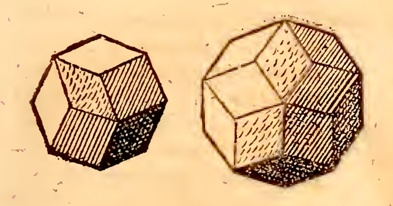Kepler and the Rhombic Dodecahedron | Drawings of the Rhombic Dodecahedron and the Triacontahedron from Kepler's book 'Harmonices Mundi' | Convergence