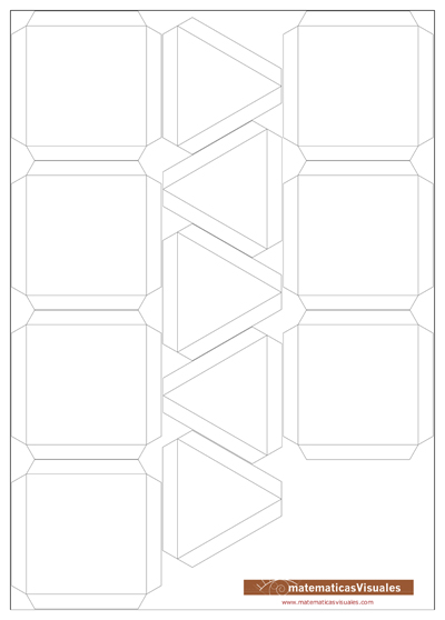 Construcción de poliedros: solapas para recortar | matematicasVisuales