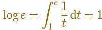 Logarithms and exponentials: Definition of number e as an integral, log(e) = 1 | matematicasVisuales