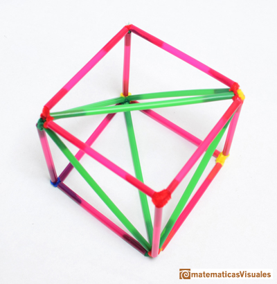 En casa: Construcción de un tetraedro inscrito en un cubo. |matematicasVisuales