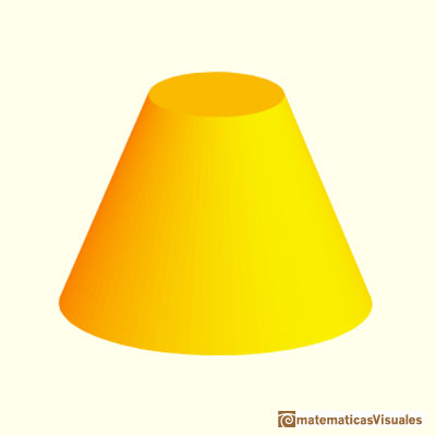 Cones and Conical frustums: a conical frustum | matematicasVisuales