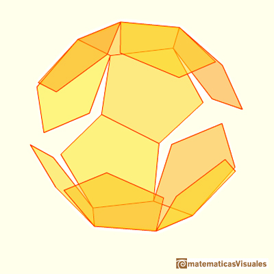 Desarrollo plano de un dodecaedro regular: Desarrollando un dodecaedro | matematicasVisuales