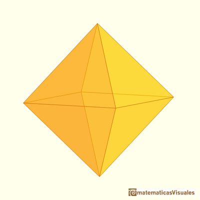 Desarrollo plano de octaedro: un octaedro | matematicasVisuales