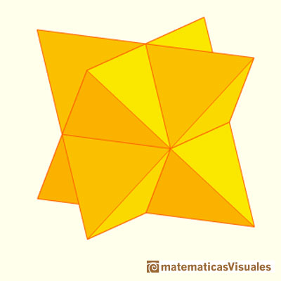 Desarrollo plano de octaedro: Stella octangula, estelación de un octaedro | matematicasVisuales