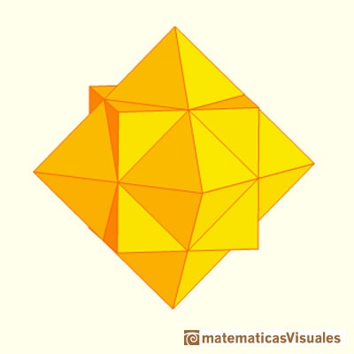 Octahedron plane net: cube and octahedron in reciprocal position. Stellation of an cuboctahedron | matematicasVisuales