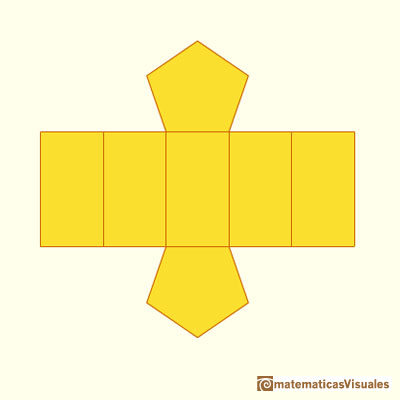 Prisms and their nets: a pentagonal prism net | matematicasVisuales