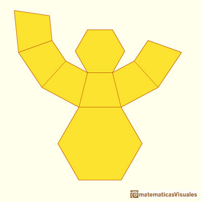 Pyramid and Pyramidal frustum: plane net of an hexagonal frustum | matematicasVisuales