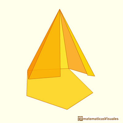 Pirámides y troncos de pirámide: una pirámide desarrollándose | matematicasVisuales