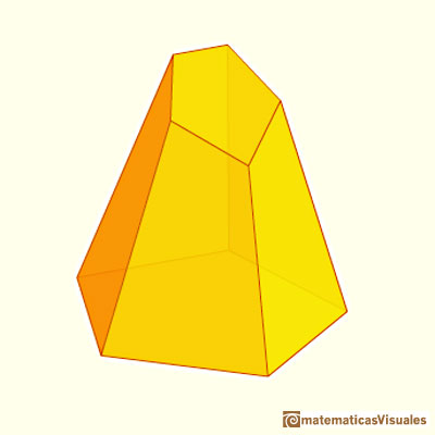 Pyramids cut by an oblique plane and their nets | matematicasVisuales