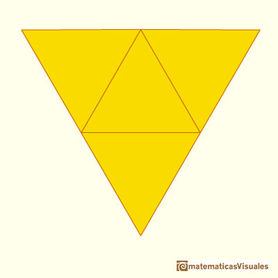 Pirámides y troncos de pirámide: desarrollo plano de un tetraedro | matematicasVisuales
