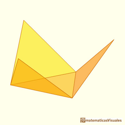 Desarrollo plano del tetraedro: tetraedro en desarrollo plano | matematicasVisuales