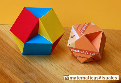 Construcción de poliedros con origami modular: cuboctahedron | matematicasVisuales