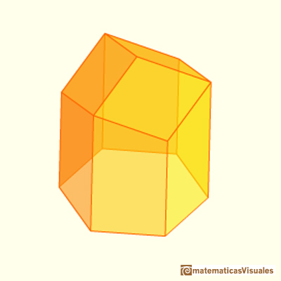 Honeycombs and Rhombic Dodecahedron, hexagonal cell of a honeycomb, the bottom or keel if made of three rhombi | matematicasVisuales