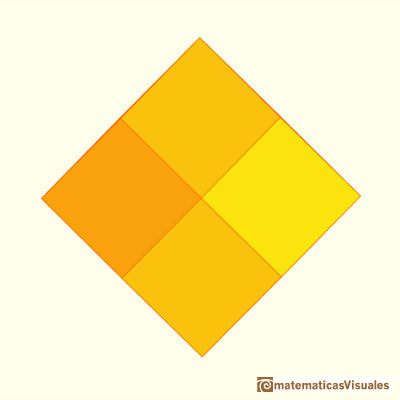 Cubo aumentado, cubo con pirámides y dodecaedro rómbico: doce caras rómbicas | matematicasvisuales