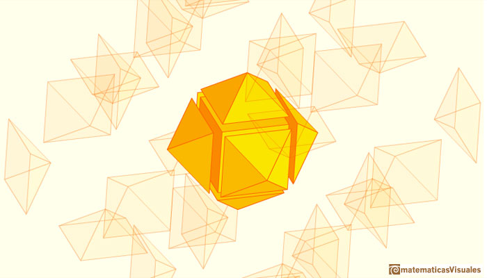 Rhombic Dodecahedron made by a cube and six pyramids | matematicasVisuales