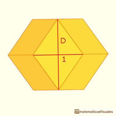 Augmented cube and Rhombic Dodecahedron: calculating the diagonal of one rhombi | matematicasvisuales