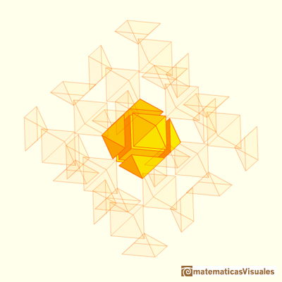 Dodecaedro rómbico es un poliedro que rellena el espacio, teselación | matematicasvisuales
