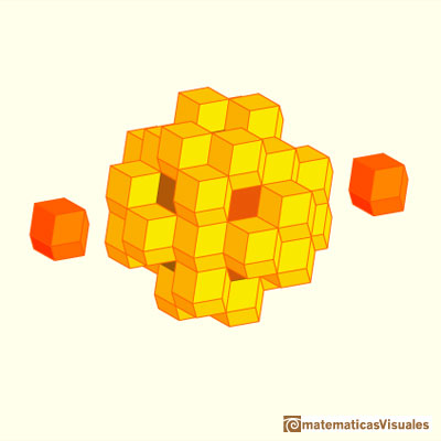 Rhombic dodecahedron is a space-filling polyhedron, tessellation | matematicasvisuales
