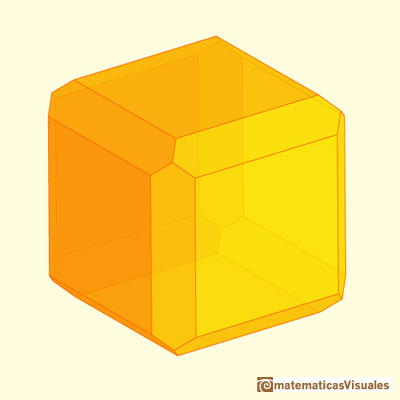 Chamfered cube: chamfering only a little | matematicasVisuales