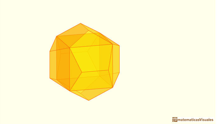 Dodecahedron and cube: dodecahedron folding into a cube | matematicasVisuales