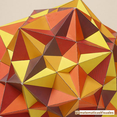 Dodecahedron: five cubes inside a dodecahedron, paper model | matematicasVisuales