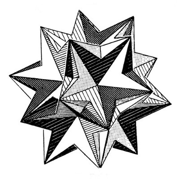 Cinco tetraedros en un dodecaedro. |matematicasVisuales
