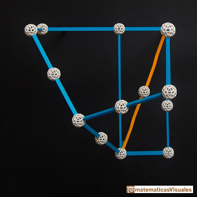 Dodecahedron: radius of the circunscribed sphere, zome model | matematicasVisuales