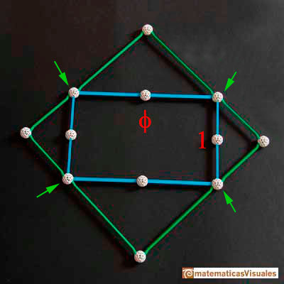 Icosaedro en octaedro: los vértices dividen a los lados en proporción áurea | matematicasVisuales