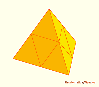 Un tetraedro de lado 2 está formado por un octaedro y cuatro tetraedros de lado 1 | Cuboctahedron and Rhombic Dodecahedron | matematicasVisuales