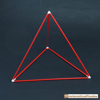 Sólidos platónicos: Tetraedro. Los vértices están hechos con impresora 3D | matematicasVisuales