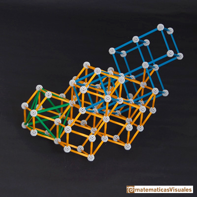 Dodecaedro rómbico rellena el espacio, construcción con Zome | Cuboctahedron and Rhombic Dodecahedron | matematicasVisuales