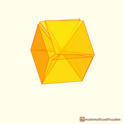 Cubo y dodecaedro rómbico son 'reversibles' | Cuboctahedron and Rhombic Dodecahedron | matematicasVisuales
