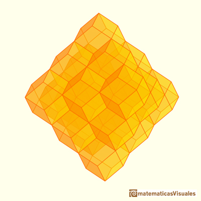 Dodecaedro rómbico rellena el espacio | Cuboctahedron and Rhombic Dodecahedron | matematicasVisuales