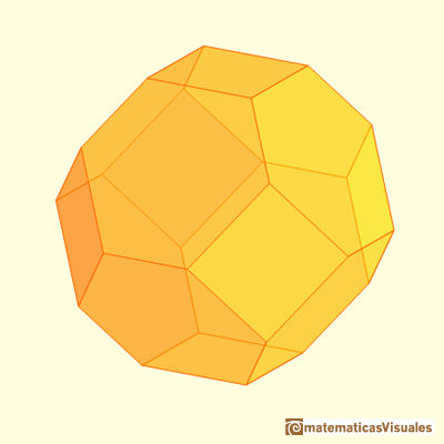 Truncando un octaedro: octaedro truncado | Cuboctahedron and Rhombic Dodecahedron | matematicasVisuales