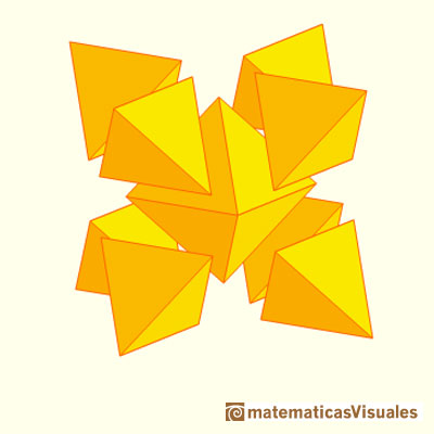 Stellated Octahedron or Stella Octangula: It is an octahedron with 8 tetrahedra | matematicasvisuales
