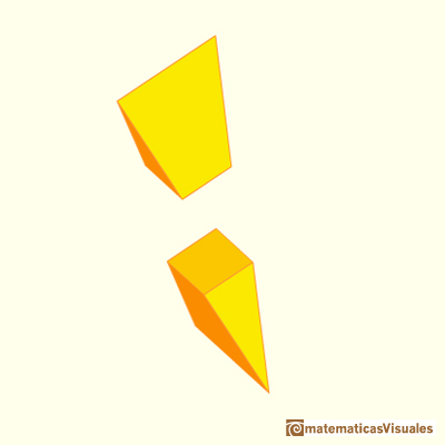 Sections in a tetrahedron: central cross-section is a square | matematicasVisuales