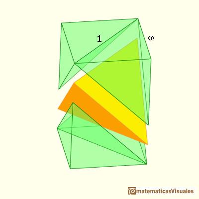 Volume of a tetrahedron: the volume of the tetrahedron is one third of the cube that contains it | matematicasVisuales