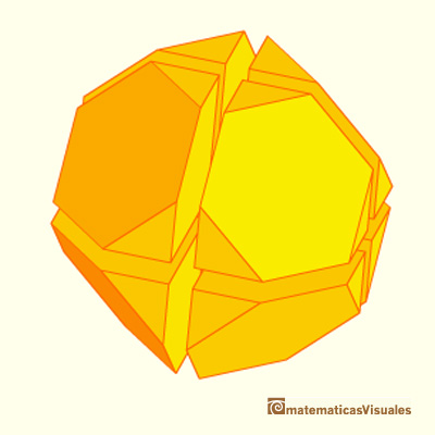 Truncated octahedron made by eight half cubes | matematicasvisuales