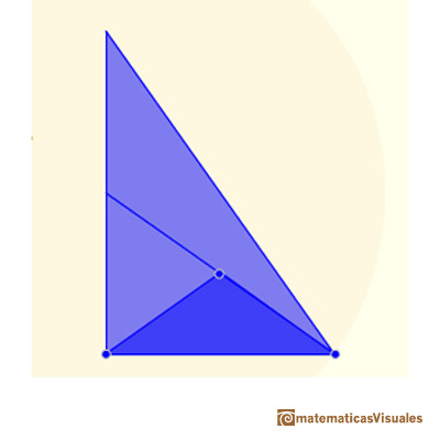 Arquímedes, área del segmento parábola |Dos triángulos para el cálculo del área del segmento parabólico | matematicasVisuales