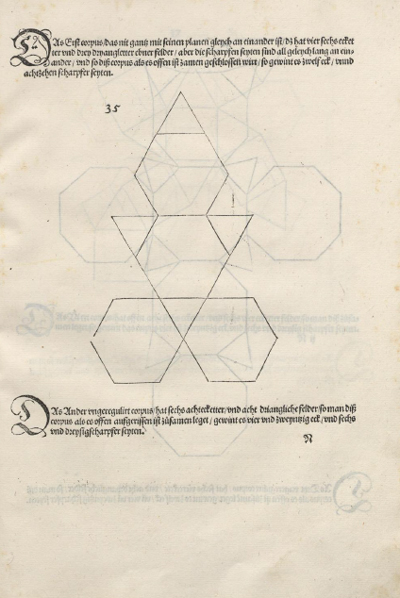 Buildidng polyhedra: Truncated tetrahedron, Durer was the first to publish a plane net of a truncated tetrahedron | matematicasVisuales