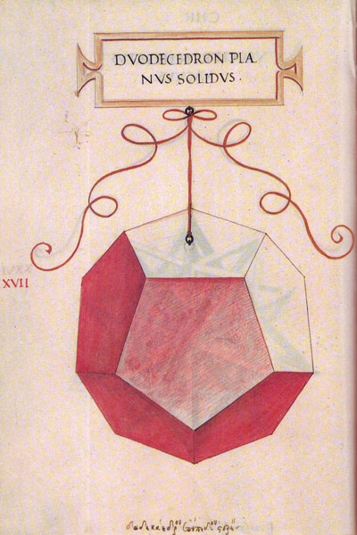 Leonardo da Vinci: dodecahedron. Editorial Akal | matematicasvisuales 