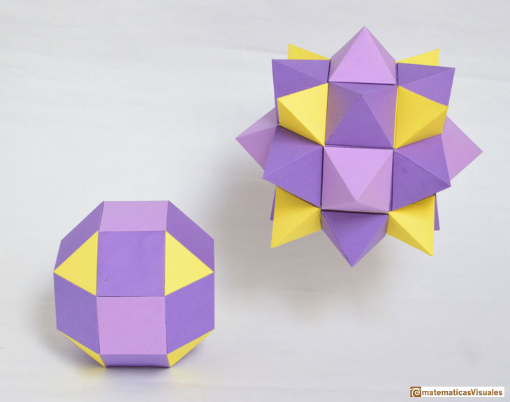 Leonardo da Vinci: augmented rhombicuboctahedron, cardbourd model | matematicasvisuales 