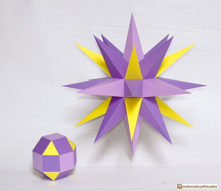 Rombicuboctaedro aumentado, modelo con cartulina | matematicasVisuales