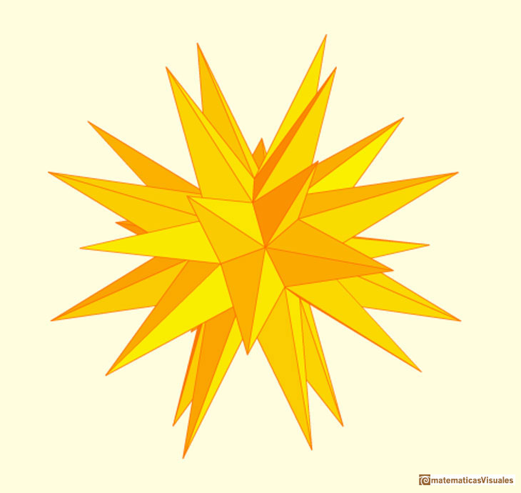 Rombicuboctaedro aumentado, estrella morava | matematicasVisuales