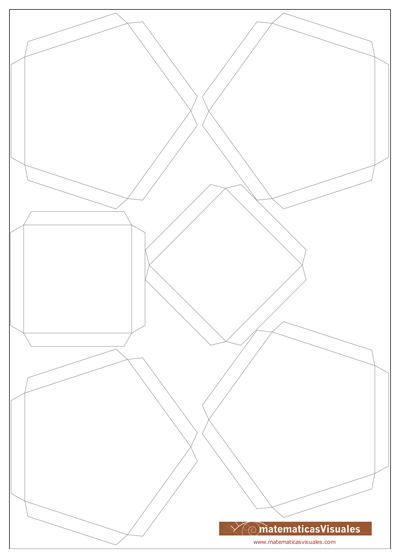 Construccin de poliedros de cartulina pegando cara a cara: Plantilla para descargar, imprimir, recortar y pegar | matematicasVisuales